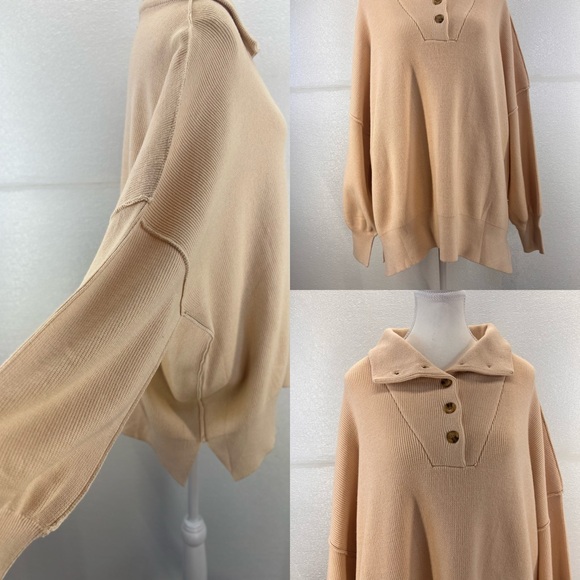 NWT Womens Long Sleeve Button Up Drop Shoulder Sweaters Fall Oversized - Picture 16 of 17